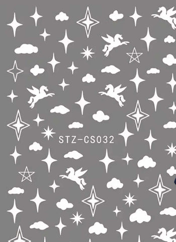 Autocollant licorne et nuage