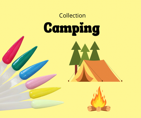 Collection de poudres de couleurs pour ongles Camping