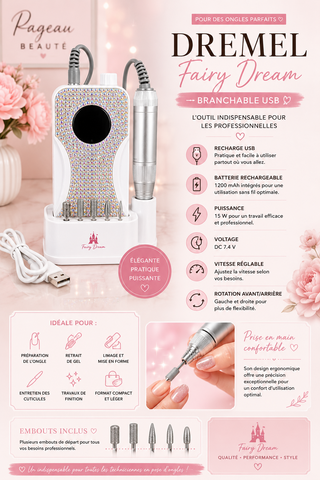 Dremel USB Fairy Dream – Rechargeable 1200 mAh/ ponceuse à ongles