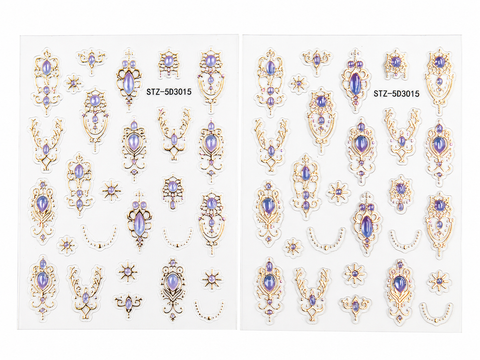Autocollants 3D bijoux vintage